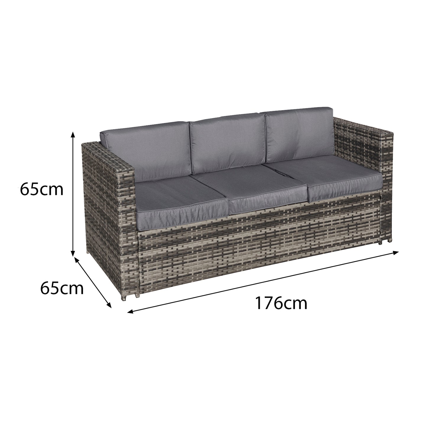 Malta Rattan 6 Seat Lounge Set | Walnut Grey