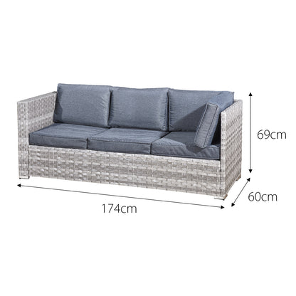 Acorn Rattan 6 Seat Corner Sofa Set in Dove Grey