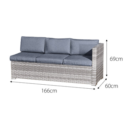 Acorn Rattan 6 Seat Corner Sofa Set in Dove Grey