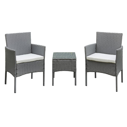 Antigua Rattan 2 Seat Tea for Two Set in Grey