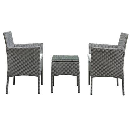 Antigua Rattan 2 Seat Tea for Two Set in Grey