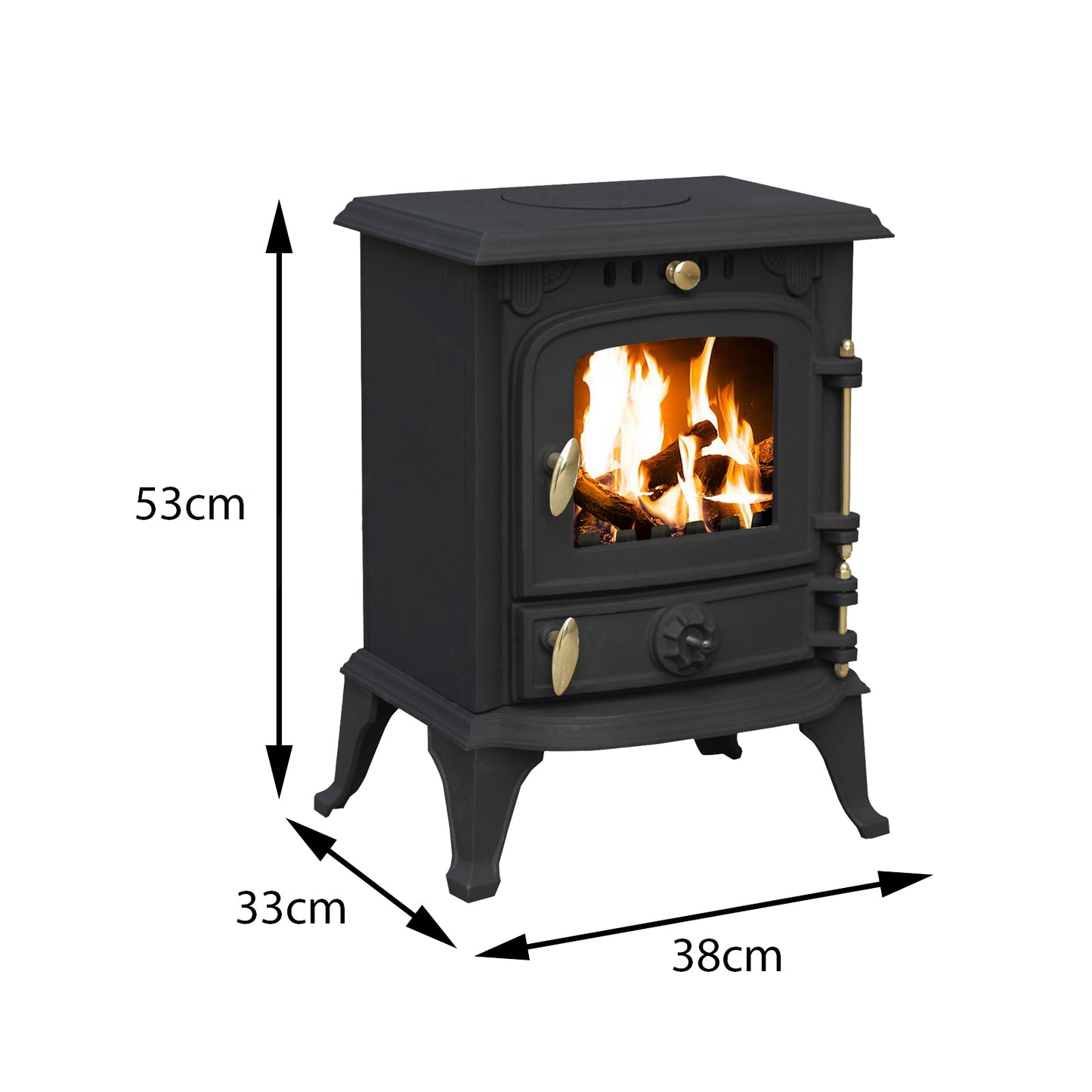 Royal Fire™ 4.5kW Cast Iron Multifuel Stove + Firewood Starter Kit