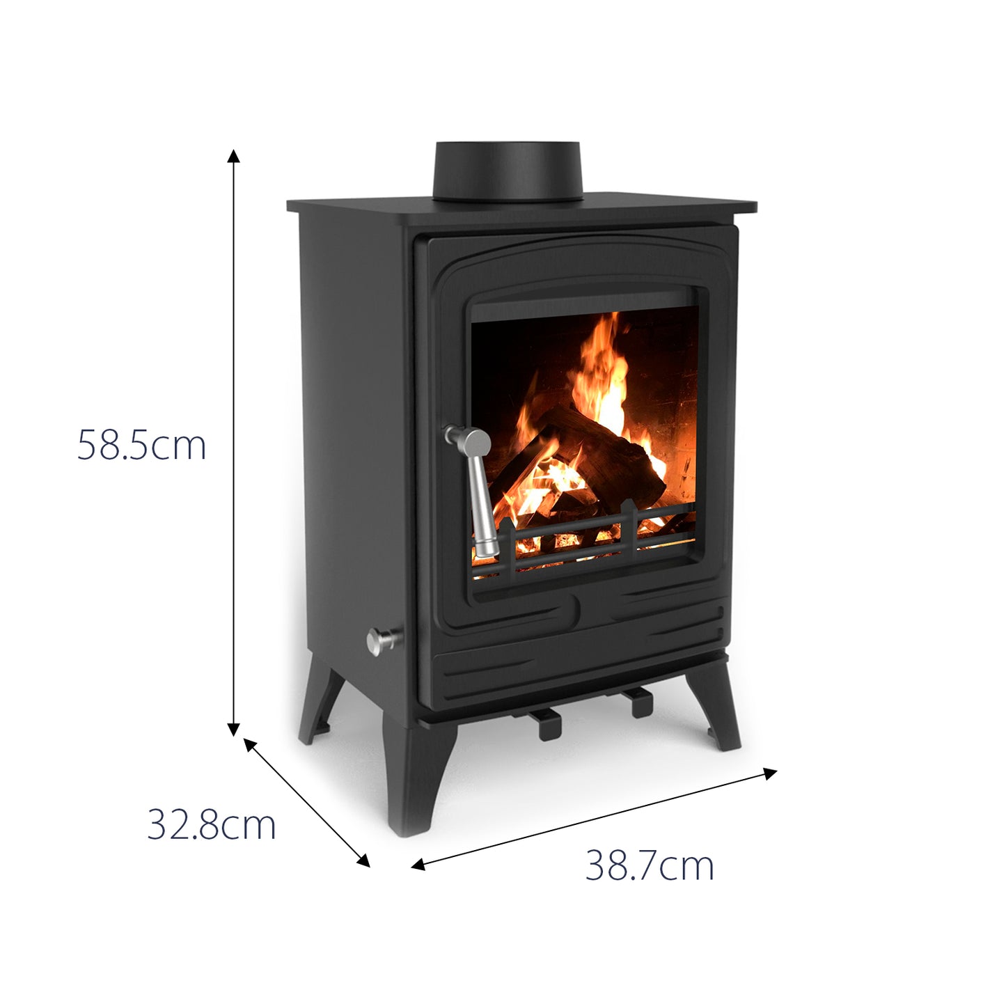 Royal Fire™ 4.2kW Steel Eco Multifuel Stove + Firewood Starter Kit