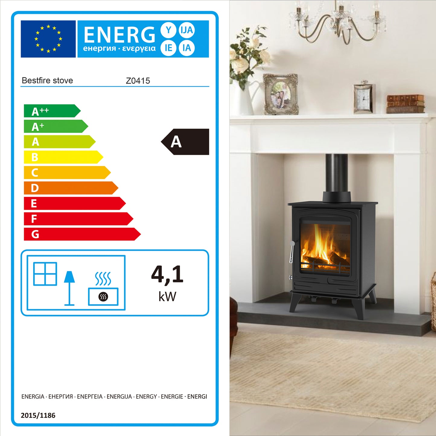 Royal Fire™ 4.2kW Steel Eco Multifuel Stove + Firewood Starter Kit