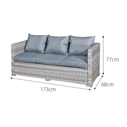 Acorn Rattan 5 Seat Lounge Sofa Set with GRC Firepit in Dove Grey