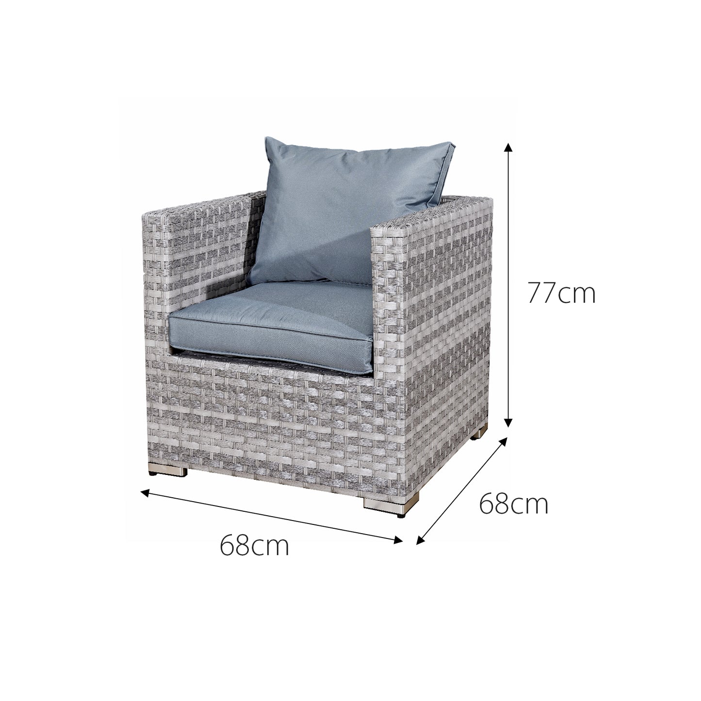 Acorn Rattan 5 Seat Lounge Sofa Set with GRC Firepit in Dove Grey