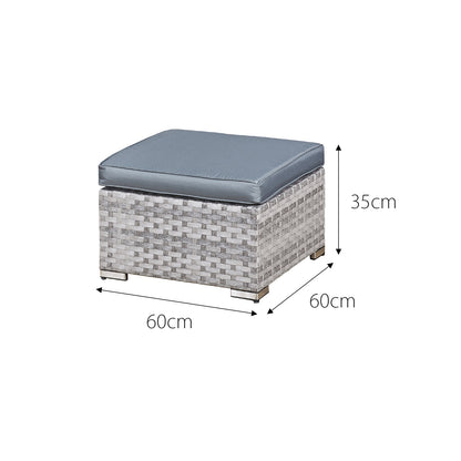 Acorn Rattan 5 Seat Firepit Lounge Set in Dove Grey