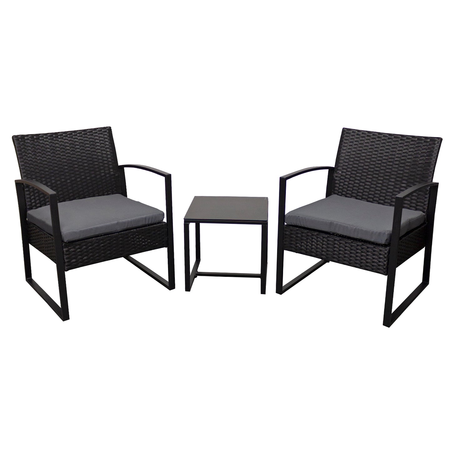 Cumberland KD Rattan 2 Seat Tea for Two Set | Black