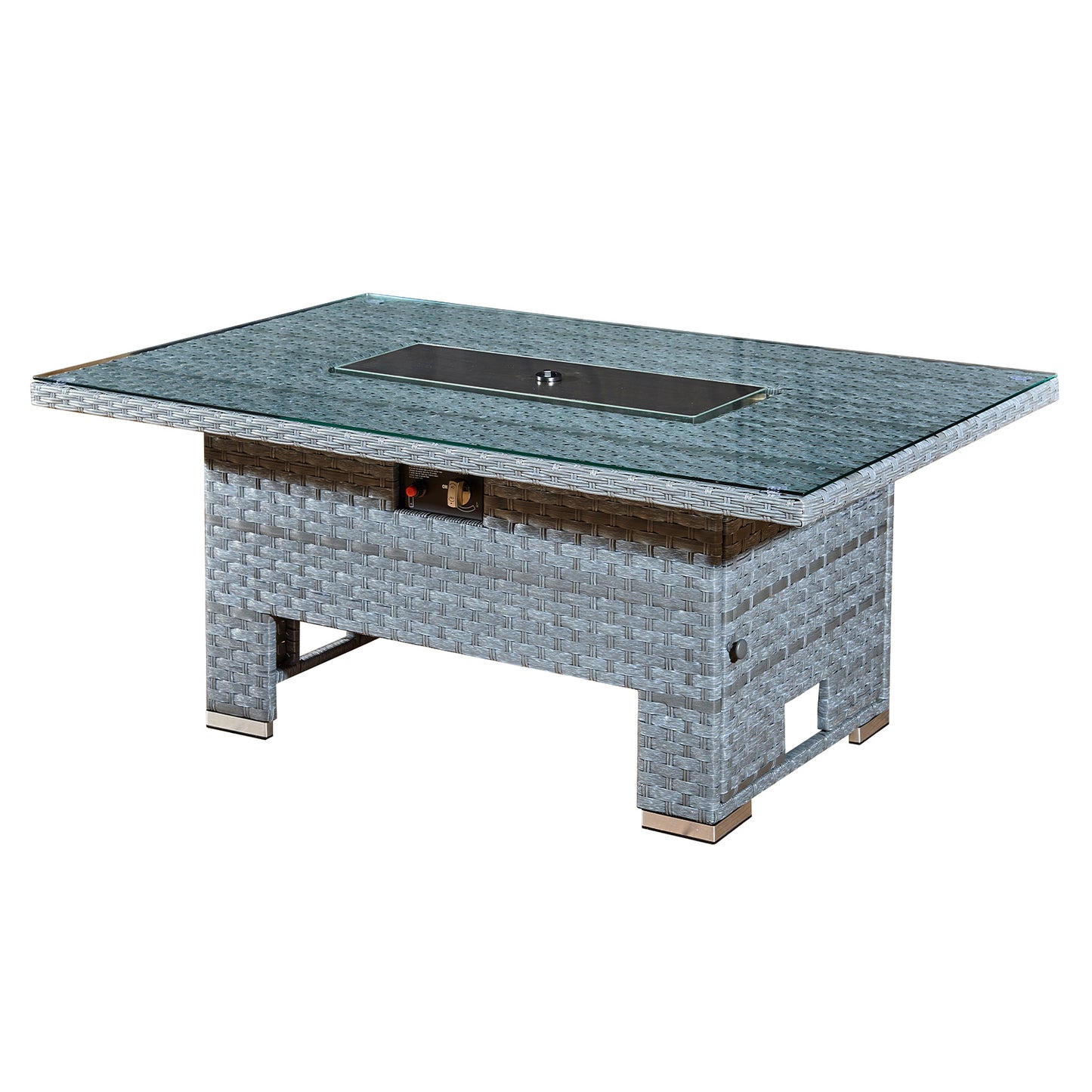 Royal Fire™ Icarus Rattan Rising Firepit Table in Ocean Grey