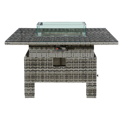 Royal Fire™ Icarus Rattan Rising Firepit Table in Walnut Grey