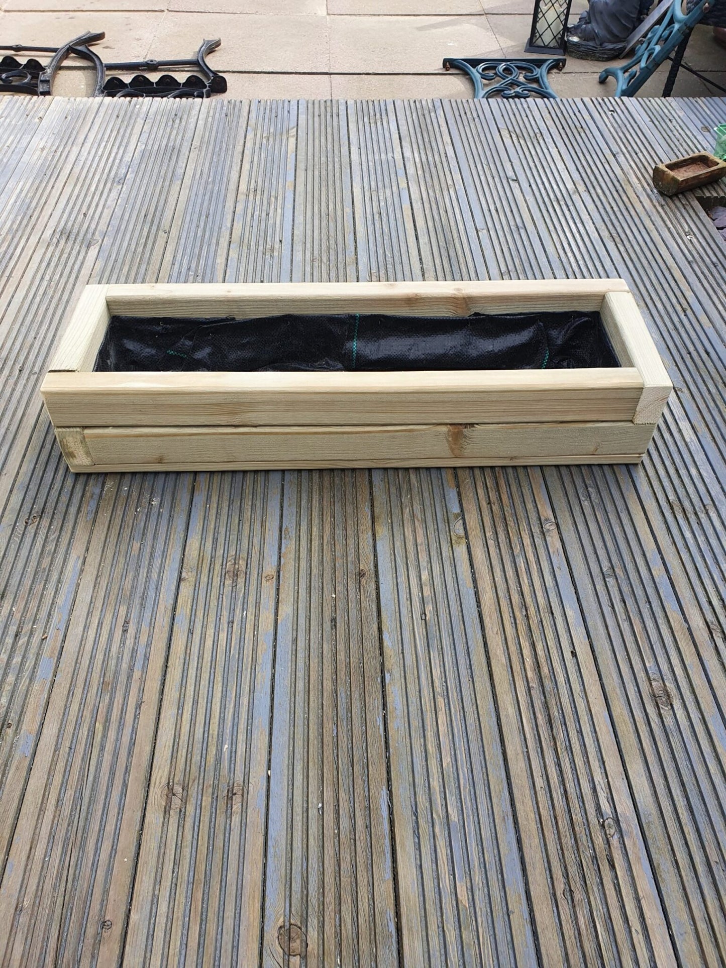 80cm X 25cm X 15cm Rectangle Wooden Garden Planter Plant Pot Window Box Planter