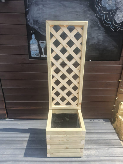 40cm X 40cm Wooden Treated Planter With 100cm Trellis