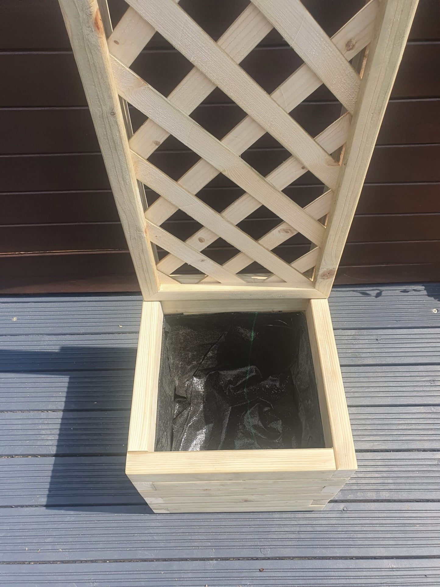 40cm X 40cm Wooden Treated Planter With 100cm Trellis