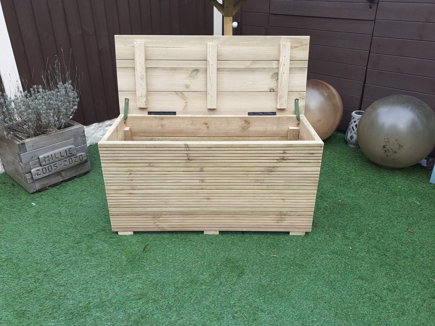 80cm X 40cm Garden Storage Box Decking Wood Treated Indoor Or Outdoors