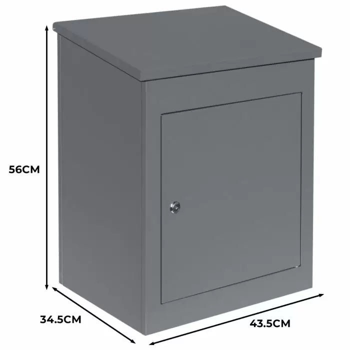 Anti Theft Black Royal Mail Post Box | Black and Grey