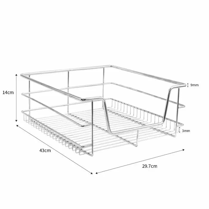 2 x KuKoo Kitchen Pull Out Storage Baskets – 400mm Wide Cabinet