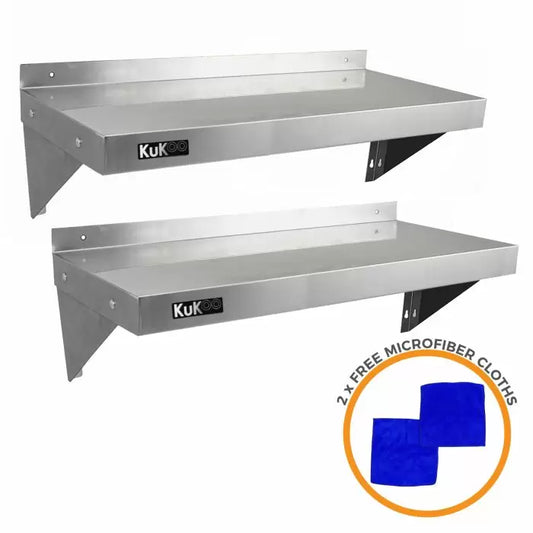 2 x KuKoo Stainless Steel Shelves 1000mm x 300mm