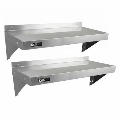 2 x KuKoo Stainless Steel Shelves 1940mm x 300mm