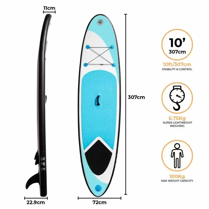 10ft Blue Inflatable Paddle Board