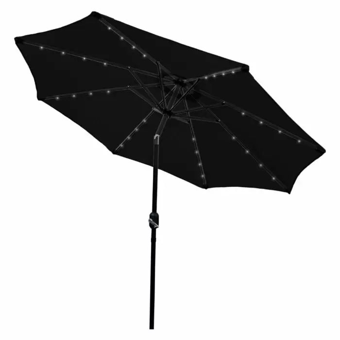 Black 2.7m LED Tilt Parasol