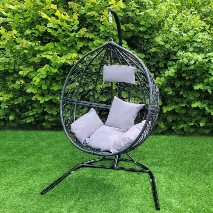 Black Rattan Egg Chair | Includes Cushions