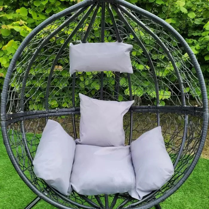 Black Rattan Egg Chair | Includes Cushions