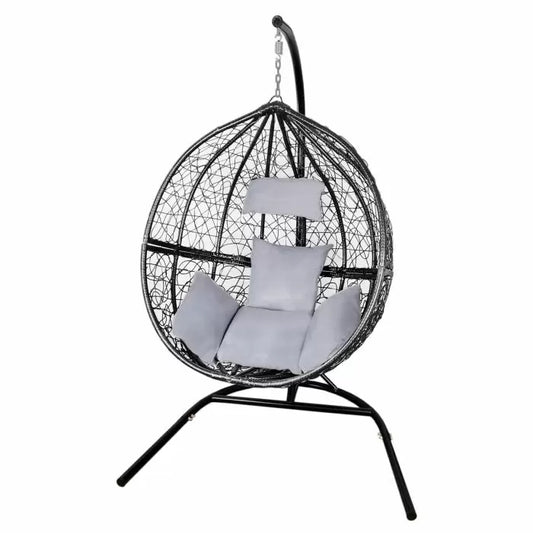 Black Rattan Egg Chair | Includes Cushions