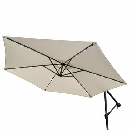 Cream 3m LED Cantilever Parasol