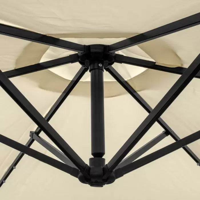 Cream 3m LED Cantilever Parasol