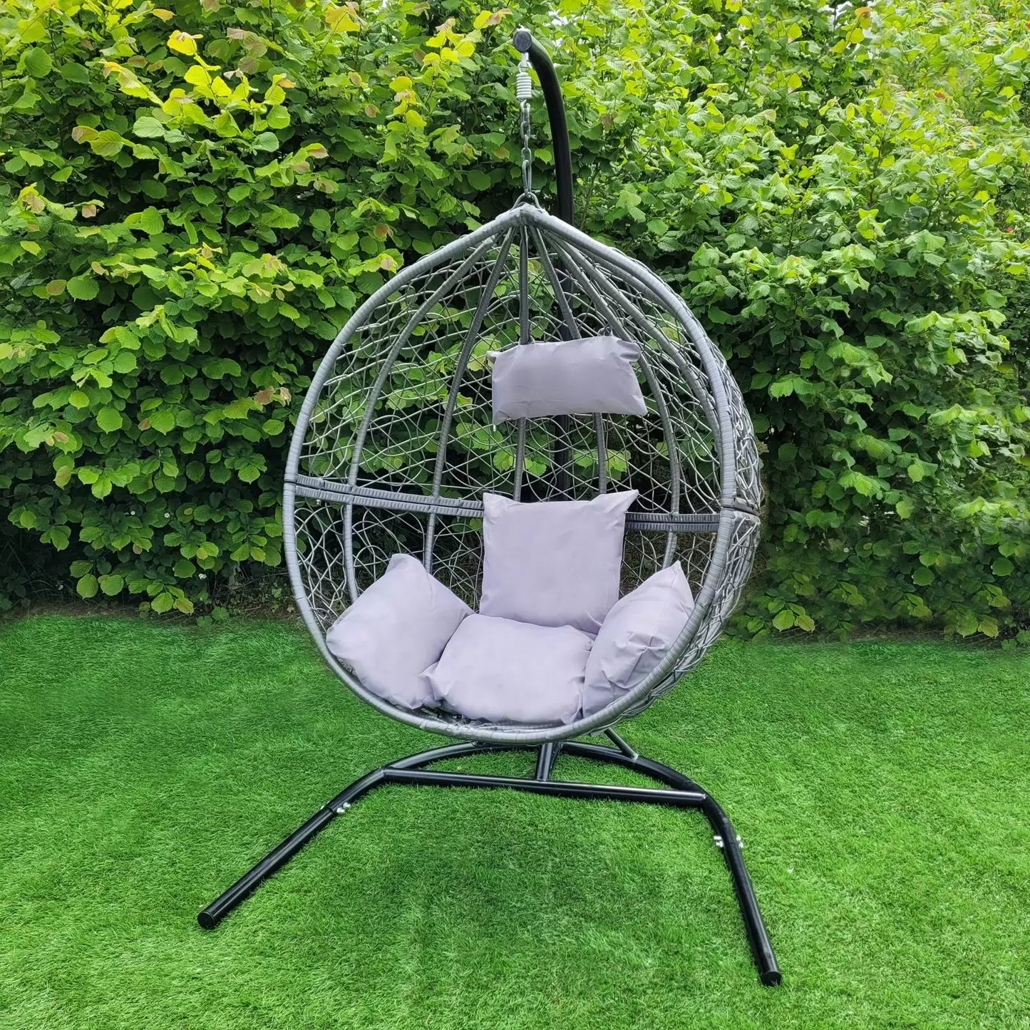 Grey Rattan Egg Chair | Includes Cushions