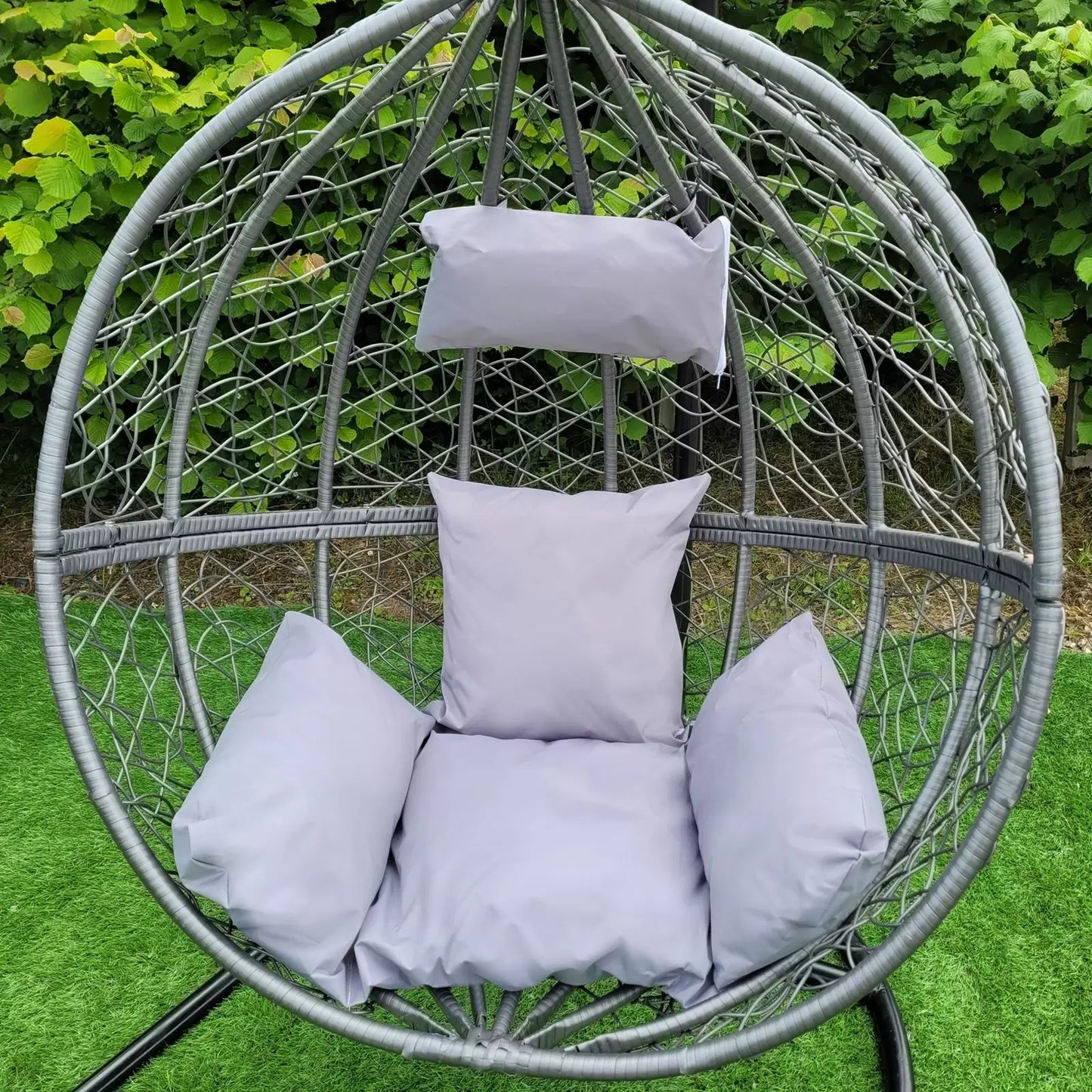 Grey Rattan Egg Chair | Includes Cushions