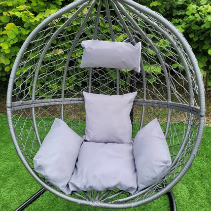 Grey Rattan Egg Chair | Includes Cushions