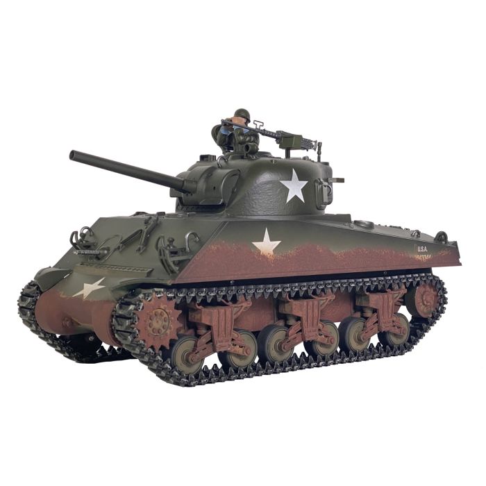 Taigen Hand Painted Sherman RC Tank - 360 Turret And Metal Parts