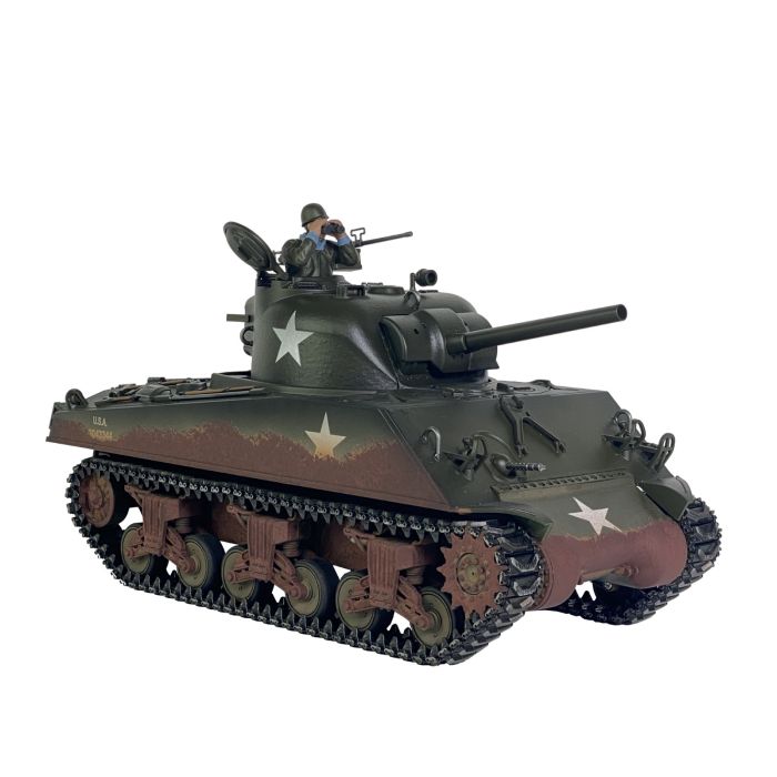 Taigen Hand Painted Sherman RC Tank - 360 Turret And Metal Parts