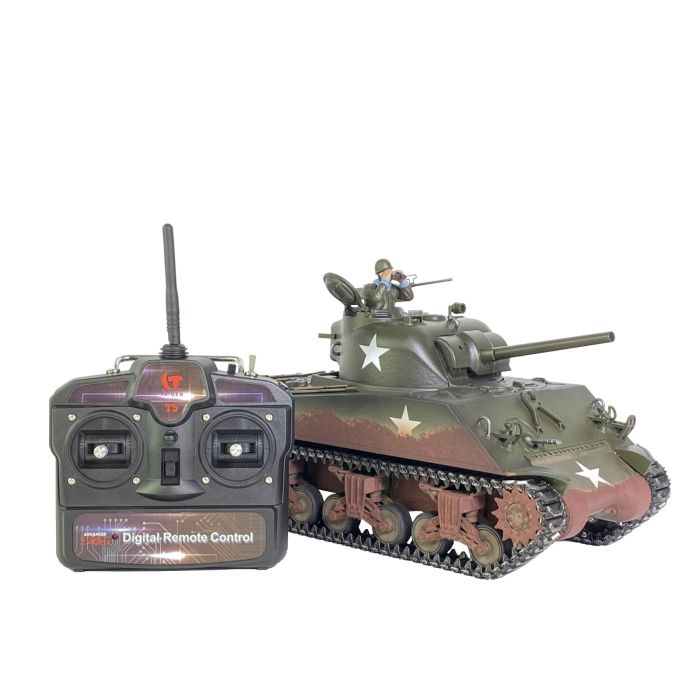 Taigen Hand Painted Sherman RC Tank - 360 Turret And Metal Parts