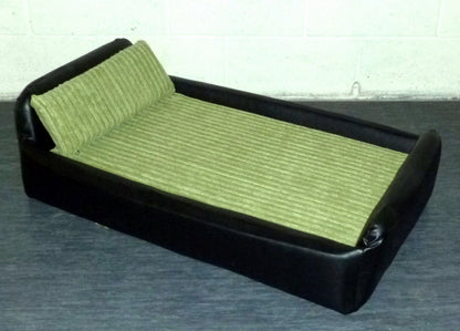 Handmade Dog Bed | Divan Sofa Bed | Faux Leather Washable Chunky Jumbo Cord | Custom orders available