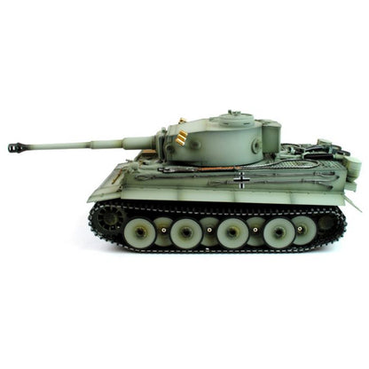 Taigen Hand Painted RC Tank Tiger I Grey - Full Metal Upgrade - 360 Rotating & Smoking Barrel