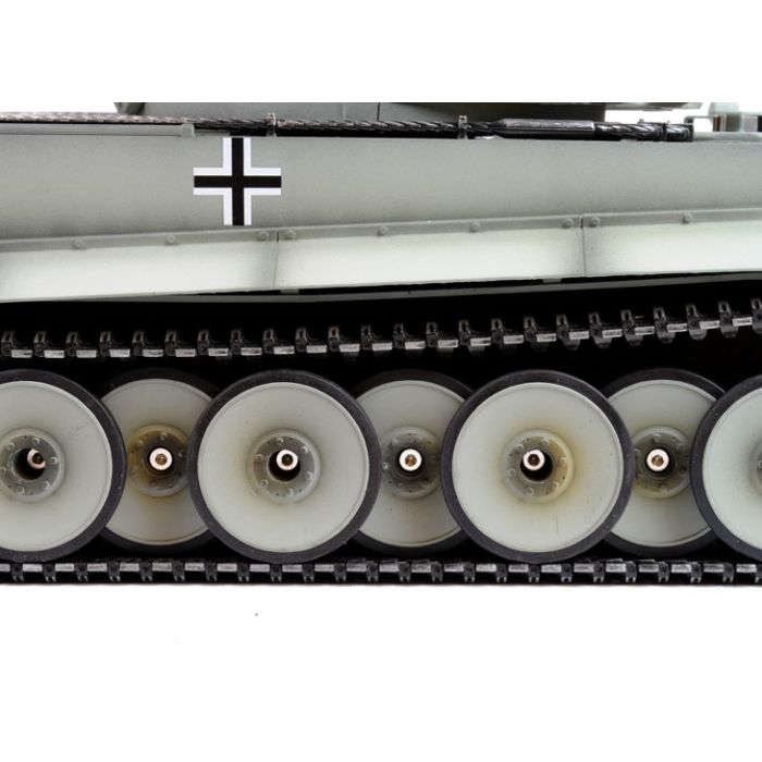 Taigen Hand Painted RC Tank Tiger I Grey - Full Metal Upgrade - 360 Rotating & Smoking Barrel