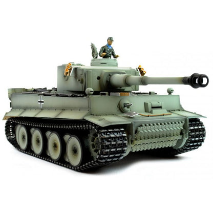 Taigen Hand Painted RC Tank Tiger I Grey - Full Metal Upgrade - 360 Rotating & Smoking Barrel