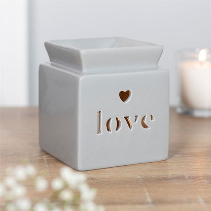 Grey Love Cut Out Oil Burner